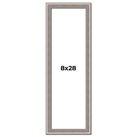 8x28 Frame Grey Real Wood Picture Frame Width 1.25 inches | Interior Frame Depth 0.5 inches | Hans