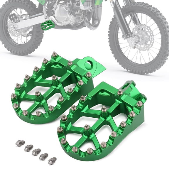 Dirt Bike Foot Pegs Footpegs Rest Pedal CNC for Kawasaki KX65 2000-2023 KX80 1998-2000 KX85 2001-2023 KX100 1998-2021 KX112 2022-2023 KLX140 KLX140L 2008-2023 KLX140G 2017-2023 Motorcycle