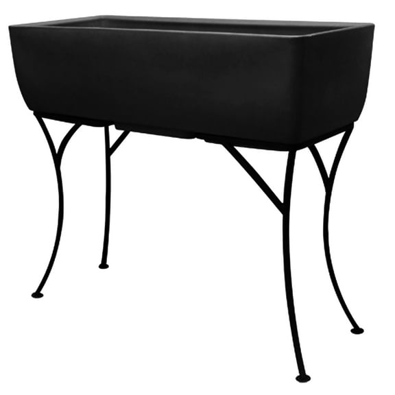 36" x 15" ELEVATED PLANTER W/FRM DSP-BLK