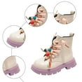 thumbnail image 4 of Dakaela Boy Girl Ankle Boots 3T 4T 5T Waterproof Non Slip Leather Chelsea Booties Toddler Fleece Lined Winter Snow Work Boot White Size 12.5, 4 of 5