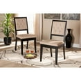thumbnail image 3 of Baxton Studio Sand Fabric Upholstered and Dark Brown Finished Wood 2-Piece Dining Chair Set, 3 of 19