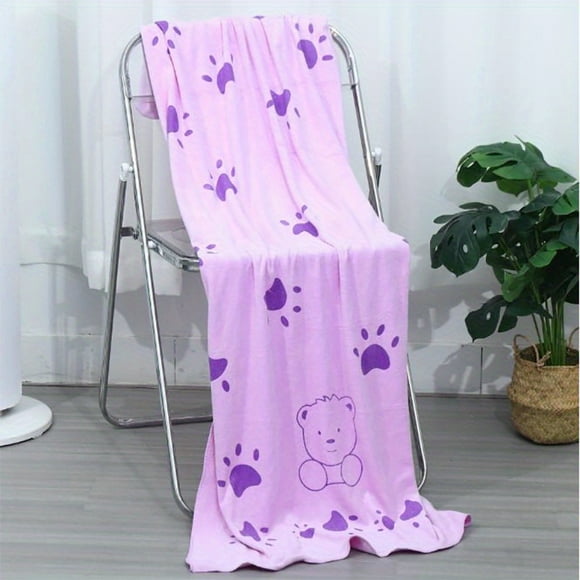 Super Soft Cartoon Printed Microfiber Dog Bath Towel - Perfect for Pampering Your Pooch!