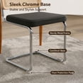 thumbnail image 5 of Dining Chairs Set of 2, PAPROOS Linen Upholstered Kitchen Chairs, Mid Century Dining Room Side Chairs Set with Cane Back and Stainless Steel Chrome Legs for Kitchen Living Room, Coffee, 5 of 10