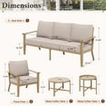 thumbnail image 5 of Summit Living 5-Piece Woven Rope Outdoor Patio Furniture Set with Fixed Chairs & 2 Round Nesting Coffee Table, Wood-Grain Outdoor Patio Conversation Set for 5 People, Beige, 5 of 12