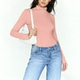 thumbnail image 6 of Women's Mock Turtle Neck Tops Lightweight Pullover Tees Winter Clothes 2025 Thermal Underwear Tops Winter Undershirt Active Layer Shirts Tight Tops Basic Tee T-Shirts Soft Base Layer Pink S, 6 of 7
