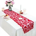 thumbnail image 1 of LSLJS Valentines Day Decor, Valentine's Day Red Poinsettia Lace Fabric Tablecloth Valentine's Day Table Clots, Table Runner, 1 of 5