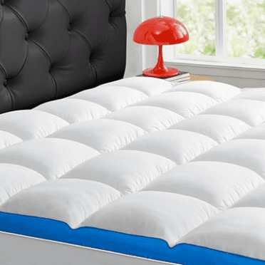 Full Size Mattress Topper, Cooling Mattress Pad Cover PillowTop for Bed Back Pain,  Mattress Protector Extra Thick Firm Soft Fill Overfilled with 8-21 Inch Deep Pocket, 54"x75"White