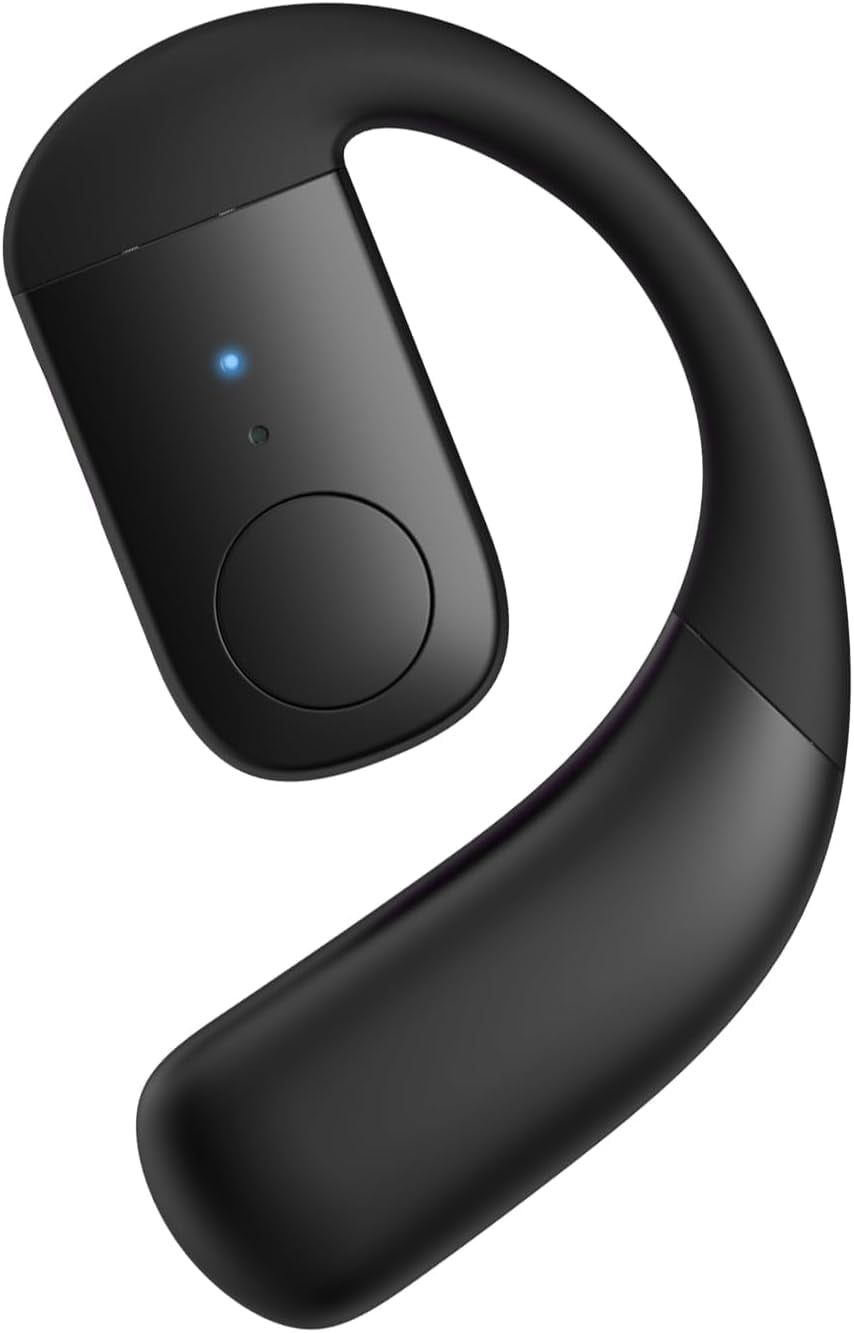 HRTGFD-Single Bluetooth Phone Earpiece Earbud One Ear Piece Open Ear Bud Air Bone Conduction Earbud Earless Out of Ear Headphones Bluetooth Wireless Headsets with Microphone Earhook for Work