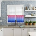 thumbnail image 6 of Pink Blue Ombre Kitchen Curtains Sets for Windows 36 Inch Length, Modern Abstract Art Aesthetics Rod Pocket Window Treatments Tier Curtains and Valances Set for Bedroom/Bathroom, 6 of 6