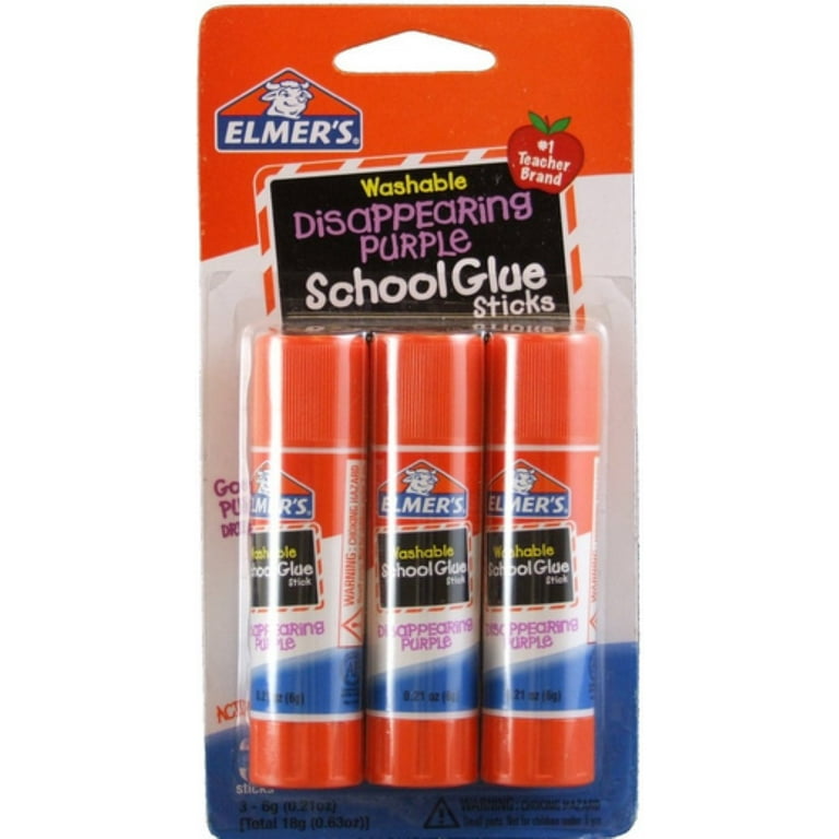 Elmer's Washable School Glue Sticks, Disappearing Purple, Pack of 60