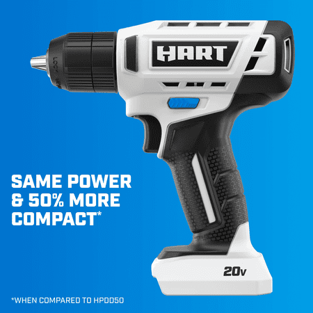 HART 20V 3/8” DRILL/DRIVER KIT WITH 250 FT-LB TORQUE, 1.5AH LITHIUM-ION BATTERY AND CHARGER