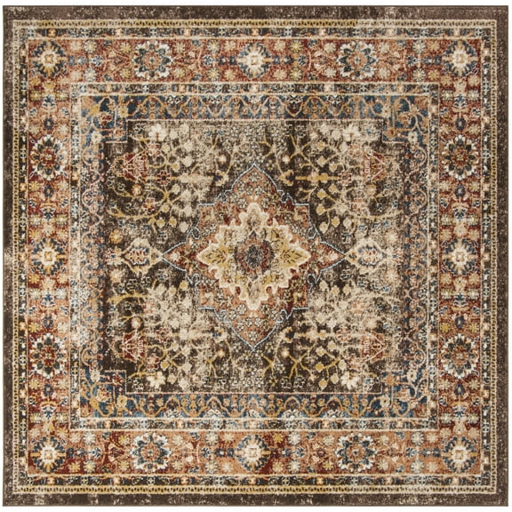 SAFAVIEH Bijar Rhona Oriental Area Rug, Brown/Rust, 10' x 10' Square