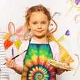 thumbnail image 2 of Rainbow Tie Dye Mandala Pattern Kids Aprons for Girls and Boys,Adjustable Neck Strap Toddler Aprons for Kids Cooking Baking, 2 of 6