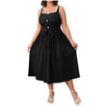 thumbnail image 2 of FNFYFH Women's Square Neck A Line Maxi Dress Plus Size Sleeveless Tank Dresses Summer Casual Flowy Long Beach Sun Dresses Wedding Guest Dress, 2 of 9