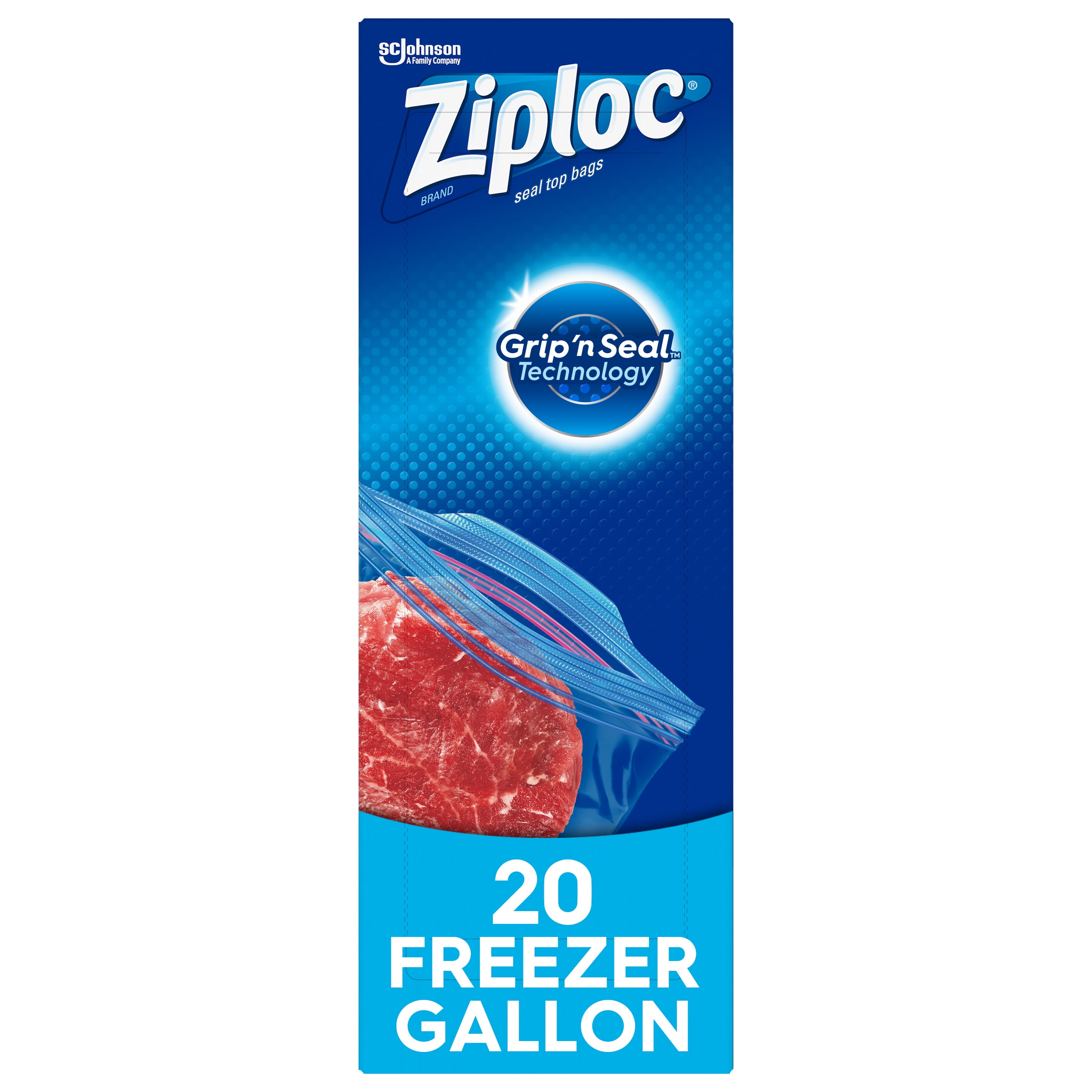 New Slide Zip Food & Freezer Bags keep food secure,and seals in freshness 40pk. 