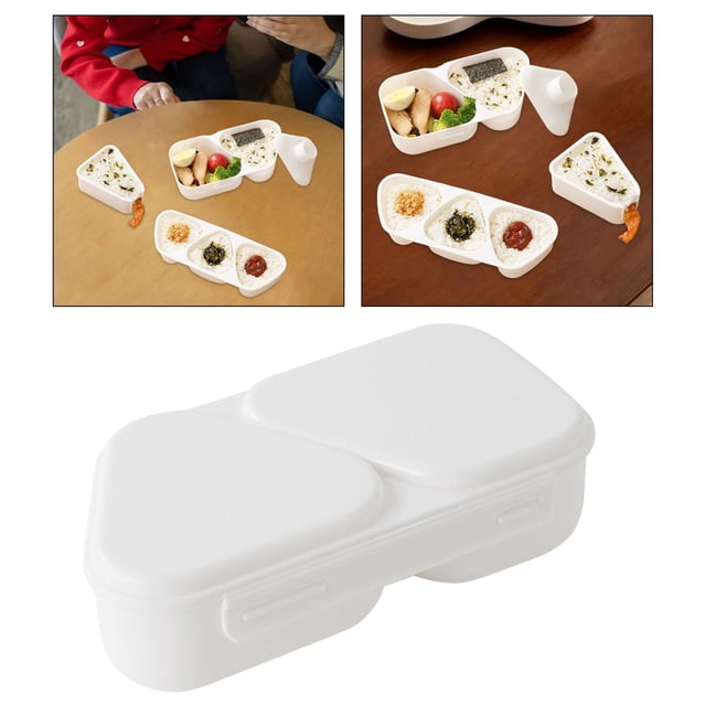Recipiente triangular para hacer bolas de arroz, utensilio para almacenar alimentos, máquina para hacer onigiri, estuche de transporte japonés para bo Estilo C