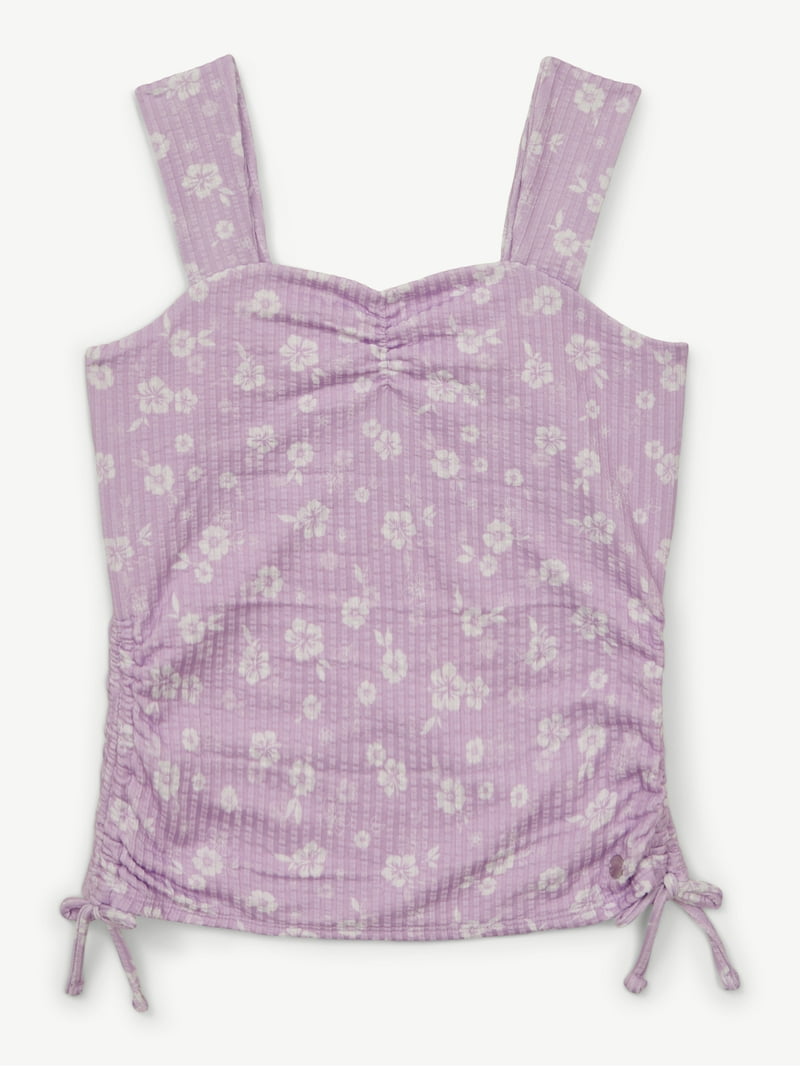Justice Girls Cinched Floral Tank, Sizes XS - XLP - Walmart.com