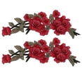 thumbnail image 1 of Emoshayoga Parches Flores, Parches Bordados DIY Craft Patrón de Flores Rojas 2 UNIDS Material de Poliéster Hecho a Mano para Ropa para Mochila para Manta, 1 of 5