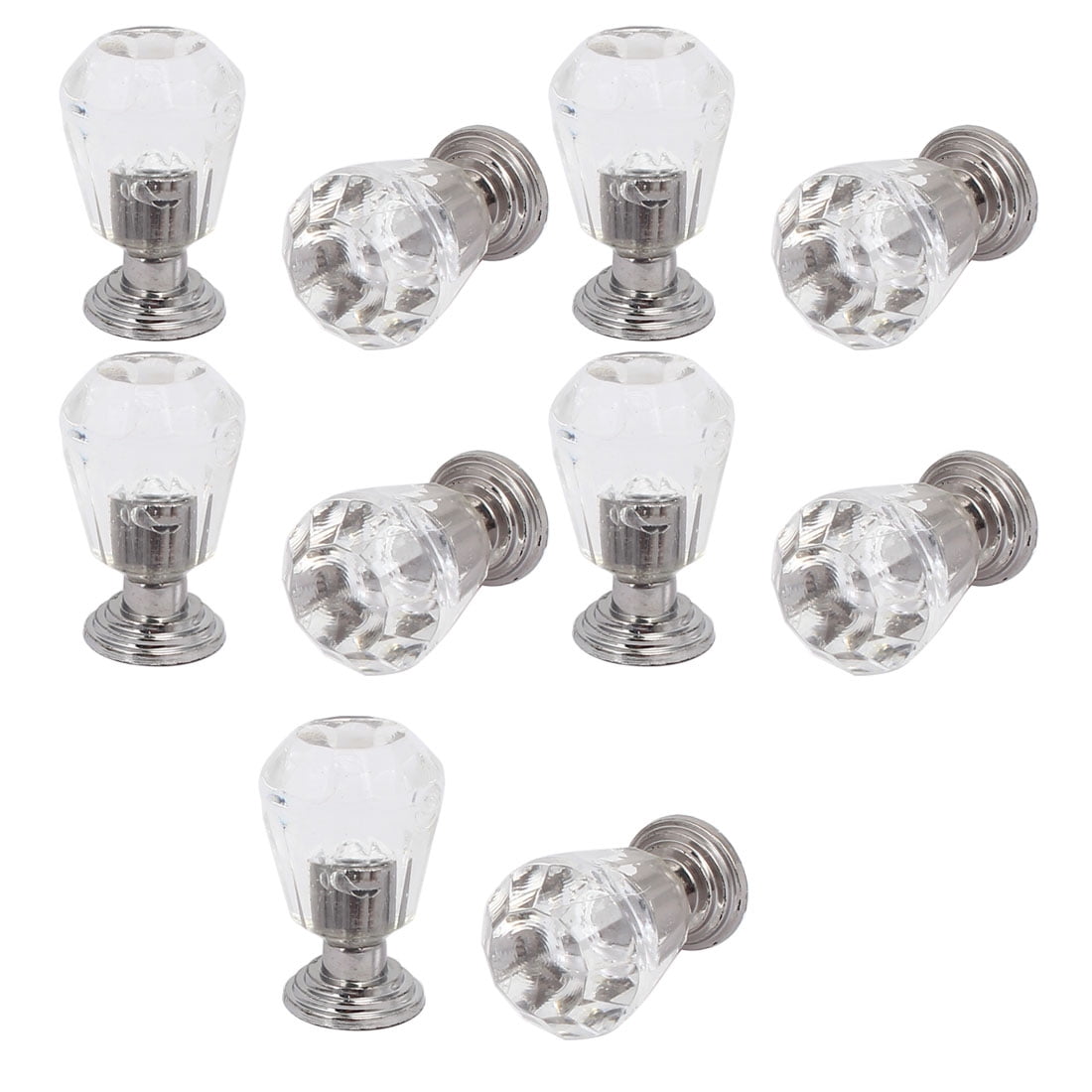 Drawer Acrylic Round Base Single Hole Pull Knobs Handle Clear