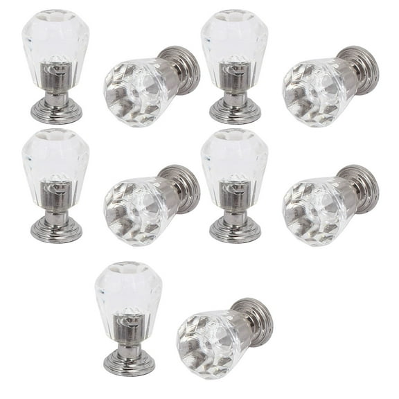 Unique Bargains Furniture Drawer Acrylic Round Base Single Hole Pull Knobs Handle Clear 10Pcs