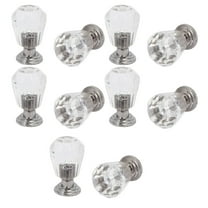 Unique Bargains Furniture Drawer Acrylic Round Base Single Hole Pull Knobs Handle Clear 10Pcs