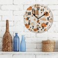 thumbnail image 3 of Yayeee 10" Wall Clock Battery Operated Quartz Round Silent Non-Ticking Home Decor, Orange Fall Pumpkin, 3 of 6