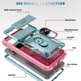 thumbnail image 5 of KOMI Case for Pixel 8 Pro, Slide Lens Protective Case Shockproof Impact Resistant with Kickstand Cover Case for Google Pixel 8 Pro Pink Green, 5 of 5