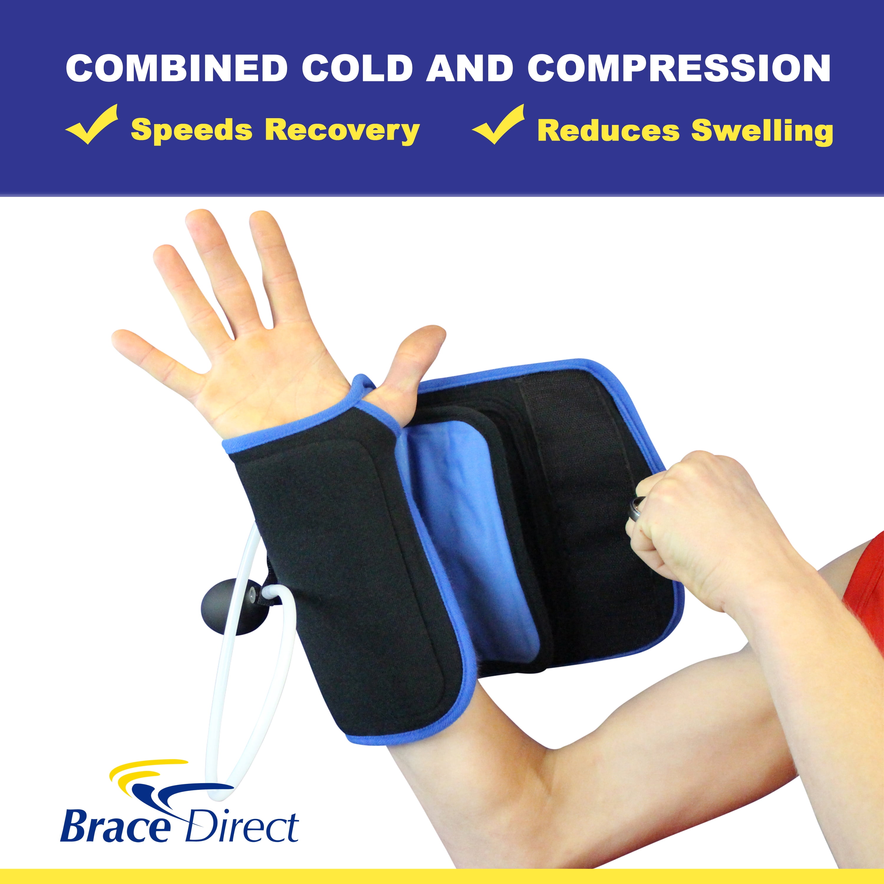 Brace Direct Wrist Ice Pack Wrap with Compression