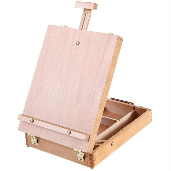 ViiTech Desktop Laptop Box Premium Easel Wooden Painting Accessories Multifunctional Painting Suitcase Art Supplies