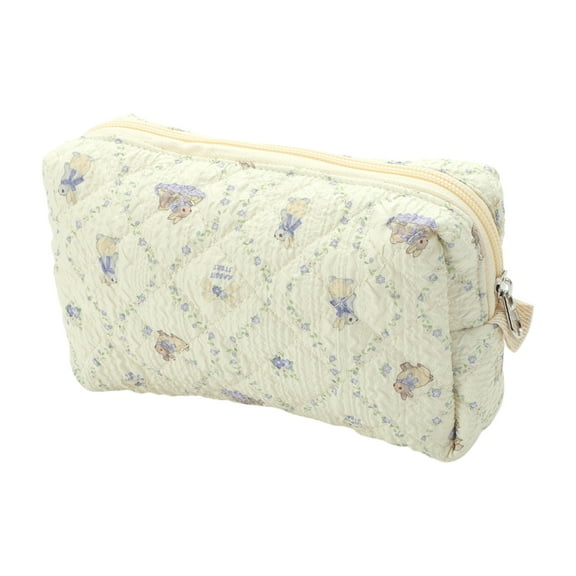 Unique Bargains 1 Pc Lace Rabbit Makeup Bag for Travel Purple Cotton