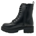 thumbnail image 4 of New Women's Lug Sole Platform Combat Ankle Bootie Lace up Side Zipper Bootie, 4 of 5