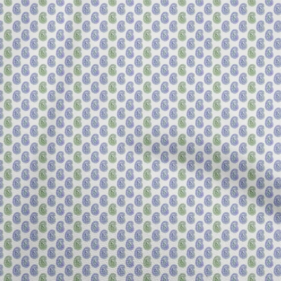 oneOone Cotton Jersey White Fabric Asian Paisley Quilting Supplies Print Sewing Fabric By The Yard 58 Inch Wide