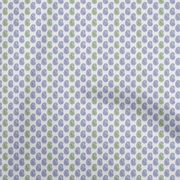 oneOone Viscose Chiffon White Fabric Asian Paisley Fabric For Sewing Printed Craft Fabric By The Yard 42 Inch Wide