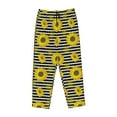 thumbnail image 6 of Uemuo Sunflowers On Black And White Stripes Pattern Women's Wide Leg Palazzo Lounge Pants with Pockets Light Weight Loose Comfy Casual Pajama Pants-Large, 6 of 9