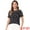 Black, variant on Chiffon Ruffled Trim Floral Blouse Top L Black