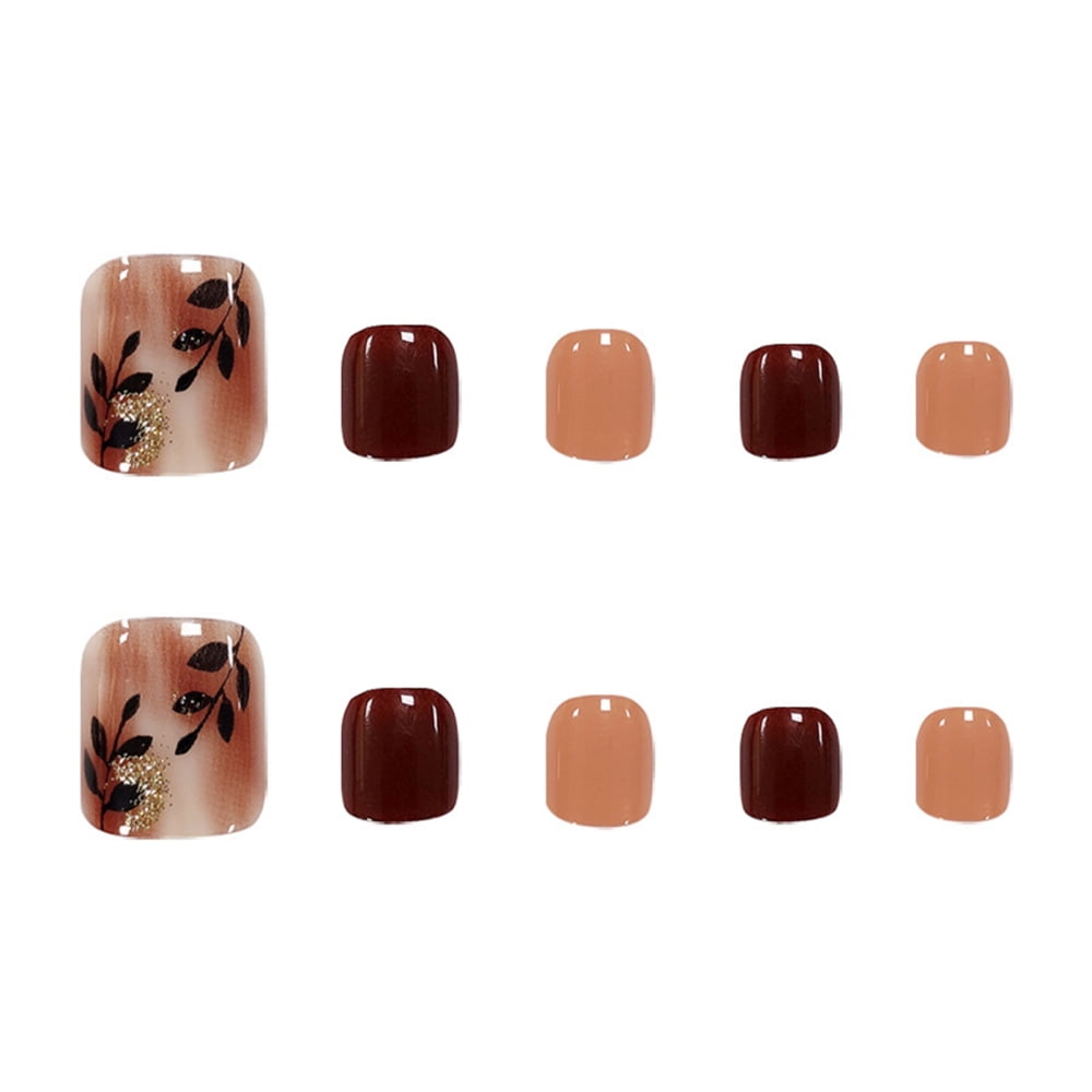 24 Fake Toenails With Jumping Color LongLasting Fake Toenails For