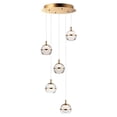 thumbnail image 1 of ET2 Lighting E24595-93NAB Swank LED 5-Light Pendant - Natural Aged Brass, 1 of 4