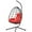 Red, variant on UHOMEPRO Outdoor Egg Chair, Patio PE Wicker Swing Egg Chair with Stand, Cushion and Headrest, All-Weather Rattan Hanging Basket Chair Hammock Chair for Home Bedroom Patio Balcony, Light Gray