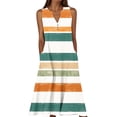 thumbnail image 2 of Odbmxy V-Neck Sun Dresses for Plus Size Women Summer Tank Women Midi Dress Loose Tunic Retro Holiday Color Block Dress, 2 of 5