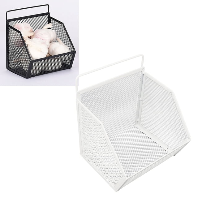 Small Wire Storage Baskets,Hanging Kitchen Baskets Adhesive Sturdy Wire Storage Baskets for Cabinet Pantry Organization and Kitchen Bathroom