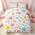 thumbnail image 2 of Erosebridal Kawaii Flower Twin Quilt Set, Groovy Floral Twin Coverlet Set, Polka Dots Reversible, Pastel Mix, 2pcs (1 Bedspread and 1 Pillowcase), 2 of 7