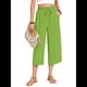 thumbnail image 1 of Pantalones Cortos para Mujer, Informales, con Cordón y Bolsillos, Holgados, de Cintura Alta y Pierna . Verde Hierba M, 1 of 6