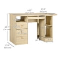 thumbnail image 3 of HOMCOM Computer Desk Modern Workstation Desk w/ Shelf Drawer Natural, 3 of 10