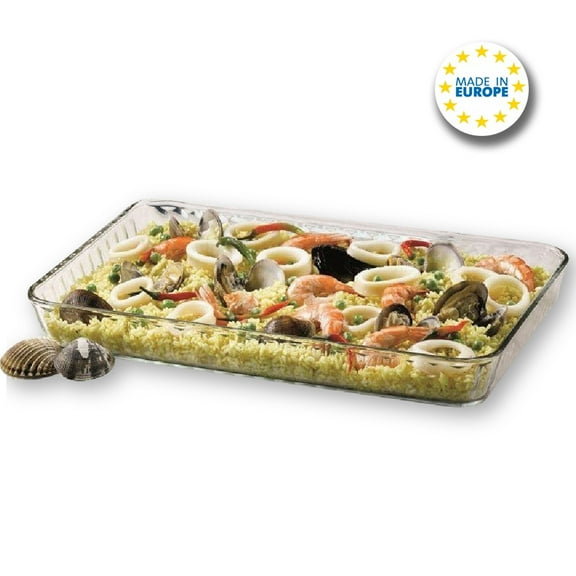 Glass Baking Dish for Oven, Rectangular Glass Casserole Dish, Ovenware, Bakeware, 126 Oz