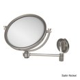 thumbnail image 3 of 8 Inch Wall Mounted Extending Make-Up Mirror with Grooved Accents - Polished Nickel / 2X, 3 of 5