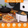 thumbnail image 5 of Abizarch Rejilla cuadrada para freidora de aire de 3 capas, accesorios para freidora de aire de 7,8 pulgadas, rejilla deshidratadora de parrilla de acero inoxidable, cesta apilable para freidora de ai, 5 of 5
