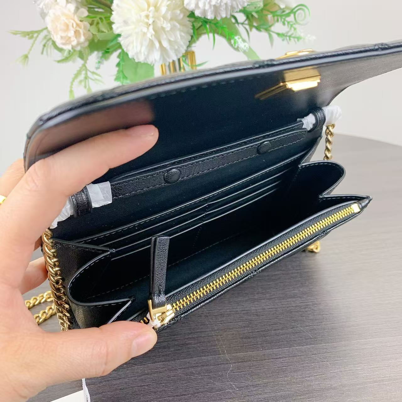 Tory Burch 164055 WILLA CHAIN WALLET IN BLACK - Walmart.com