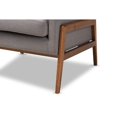 thumbnail image 6 of Baxton Studio Perris Mid-Century Modern Grey Fabric Upholstered Walnut Wood Lounge Chair, 6 of 7