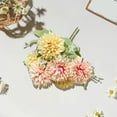 thumbnail image 3 of JASGARDE Artificial Flowers, 3 Pcs Fake Chrysanthemum Plant Spring Summer Decor, UV Resistant Waterproof No Fade Faux Flower for Front Door Porch Patio Planter Garden Decor, Champagne Pink, 3 of 5