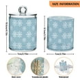 thumbnail image 5 of Yayeee 2 Pack Qtip Holder Bathroom Cotton Swab Canister with Lid Clear Dispenser Set, Gray Snowflake, 5 of 6